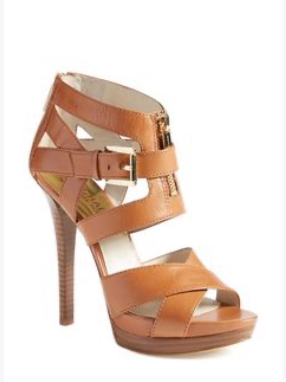 MICHAEL Michael Kors Anya Platform Sandals | Size 7M | Tan/Brown